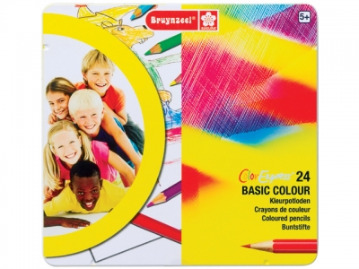 مداد رنگی 24 رنگ جعبه فلزی برونزیل- 8505M24C